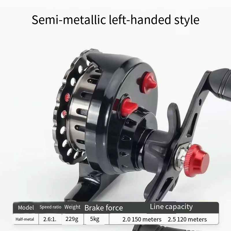 Reling Pancing Logam dengan Ra - Ice Fishing Reel ulasan dan harga